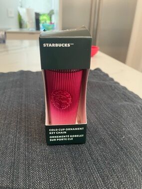 Starbucks Pink Ombre Pleated Cold Cup Keychain Charm